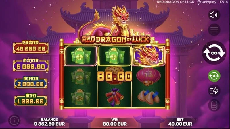Red Dragon of Luck – padanie symbolov s nominálmi v základnej hre